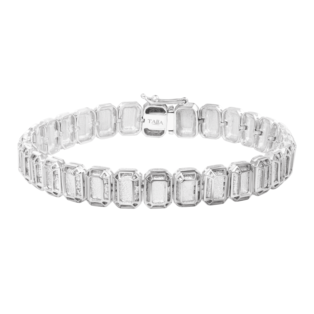 Aura Frosted White Gold Tennis Bracelet Taiia Jewelry aura-frosted-white-gold-tennis-bracelet-taiia-jewelry